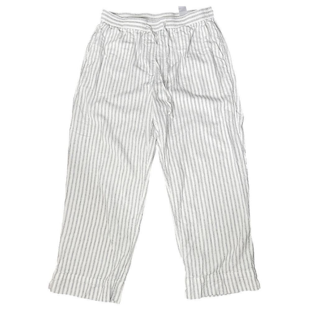 Banana Republic Linen Blend Straight Ankle Pants neutral casual comfy coastal - Picture 2 of 6